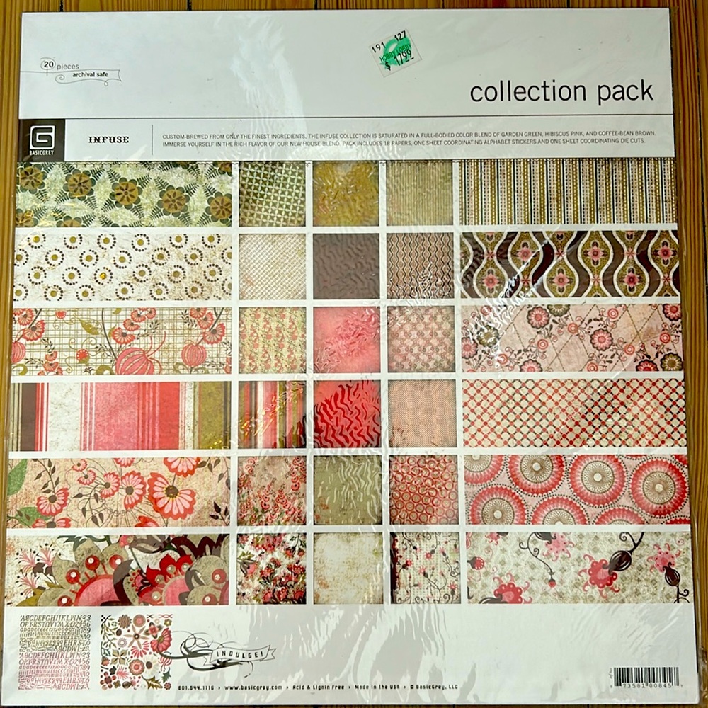 Basic Grey Scrap paper pack. INFUSE